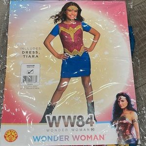 DC Wonder Woman Child’s Play Dress-Up Costume Size Medium 8-10 Dress and Tiara